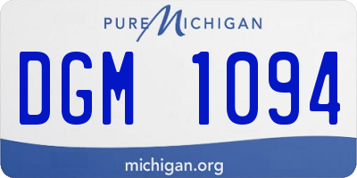 MI license plate DGM1094