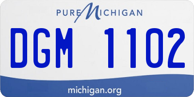 MI license plate DGM1102
