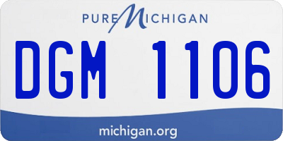 MI license plate DGM1106