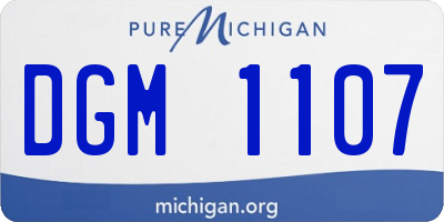 MI license plate DGM1107