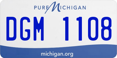 MI license plate DGM1108