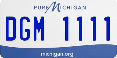 MI license plate DGM1111