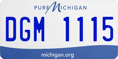 MI license plate DGM1115