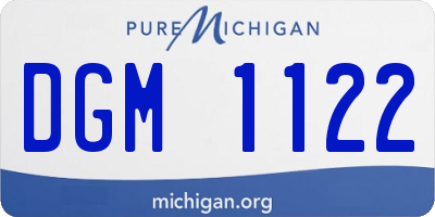MI license plate DGM1122