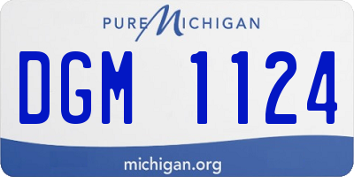 MI license plate DGM1124