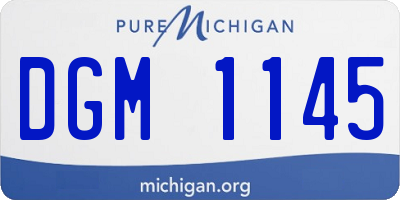 MI license plate DGM1145