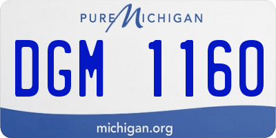 MI license plate DGM1160