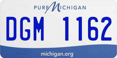 MI license plate DGM1162