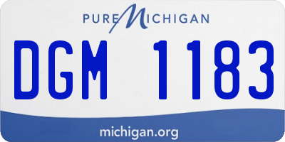 MI license plate DGM1183