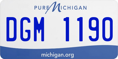 MI license plate DGM1190