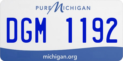 MI license plate DGM1192
