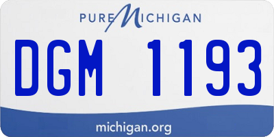 MI license plate DGM1193
