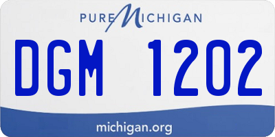 MI license plate DGM1202