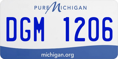 MI license plate DGM1206