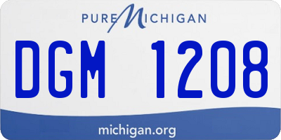 MI license plate DGM1208