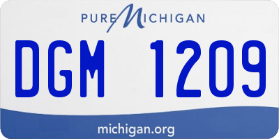 MI license plate DGM1209