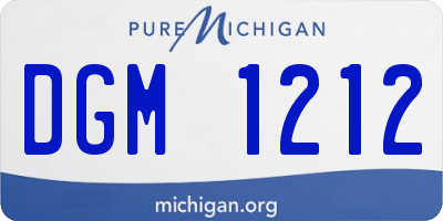 MI license plate DGM1212