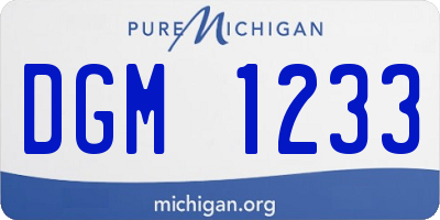 MI license plate DGM1233