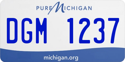 MI license plate DGM1237
