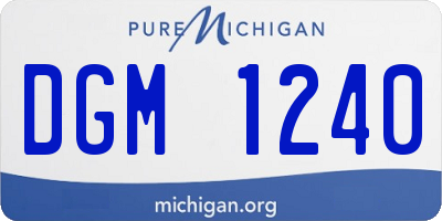 MI license plate DGM1240