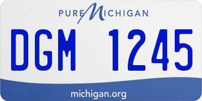 MI license plate DGM1245