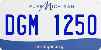 MI license plate DGM1250