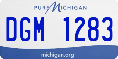 MI license plate DGM1283