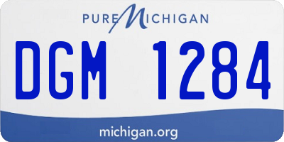 MI license plate DGM1284