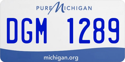 MI license plate DGM1289