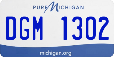 MI license plate DGM1302