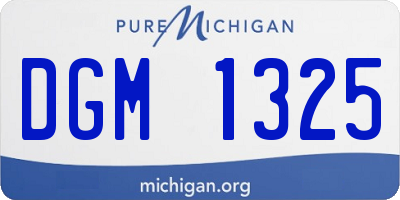 MI license plate DGM1325