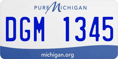 MI license plate DGM1345