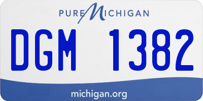 MI license plate DGM1382