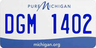 MI license plate DGM1402