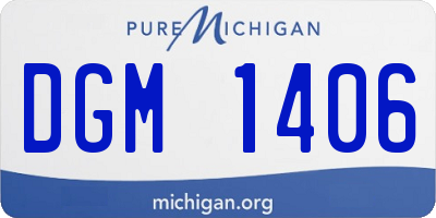 MI license plate DGM1406