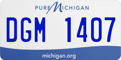 MI license plate DGM1407
