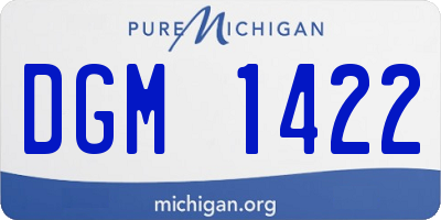 MI license plate DGM1422