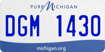 MI license plate DGM1430