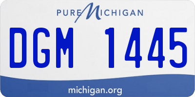 MI license plate DGM1445