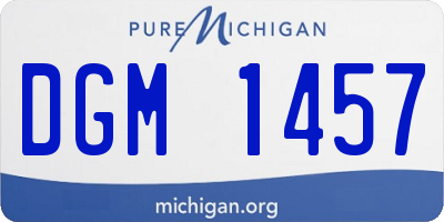 MI license plate DGM1457