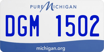 MI license plate DGM1502