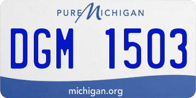 MI license plate DGM1503
