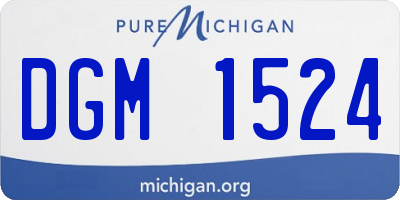 MI license plate DGM1524