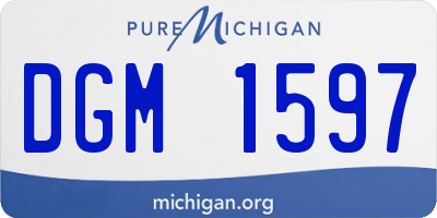 MI license plate DGM1597