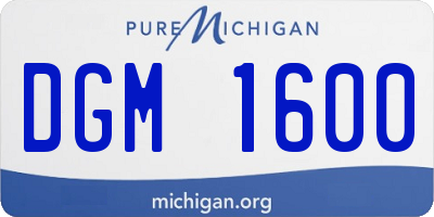 MI license plate DGM1600
