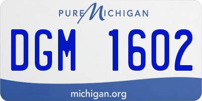 MI license plate DGM1602