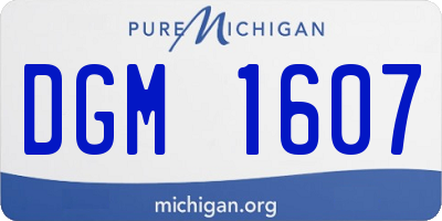 MI license plate DGM1607