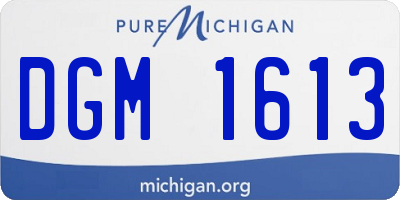 MI license plate DGM1613