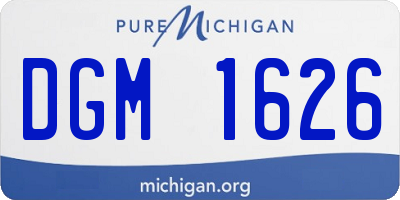 MI license plate DGM1626