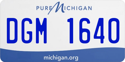 MI license plate DGM1640